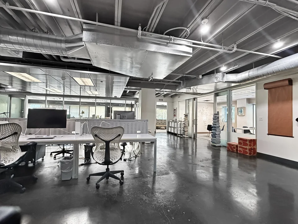 Open workspace and meeting rooms