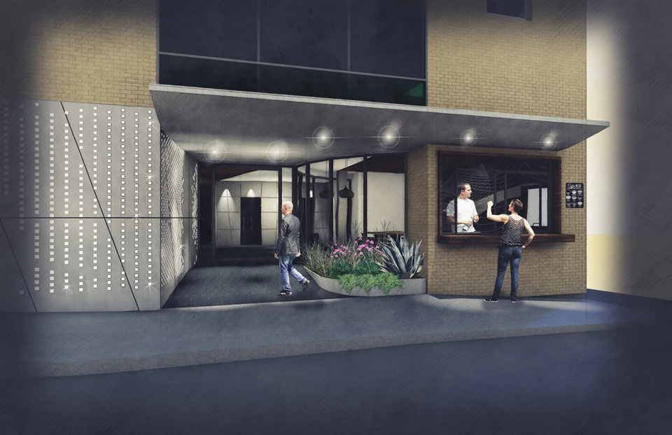 Evening entry concept — not as built